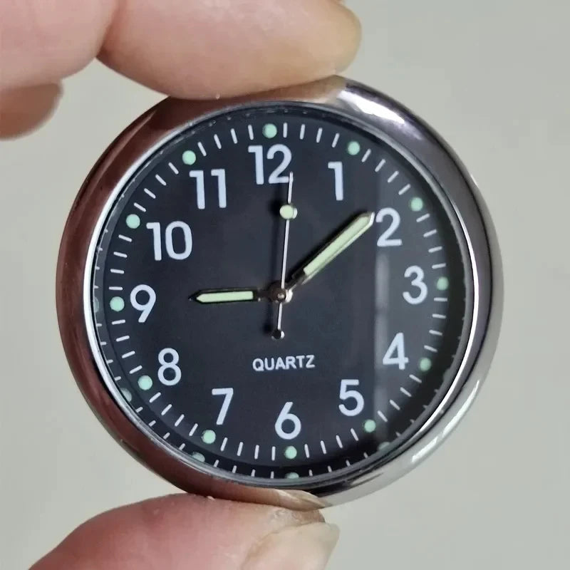 Luminous Car Clock Automobiles Internal Stick-On Watch Mechanics Quartz Clocks Auto Ornament 40mm Mini Digital Clock