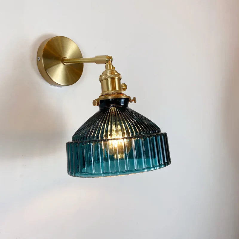 Lighting for Living Room Wall Decor Nordic Personality Green Glass Art Clear Fresh Air Aisle Mirror Headlight Bedroom Headlamp