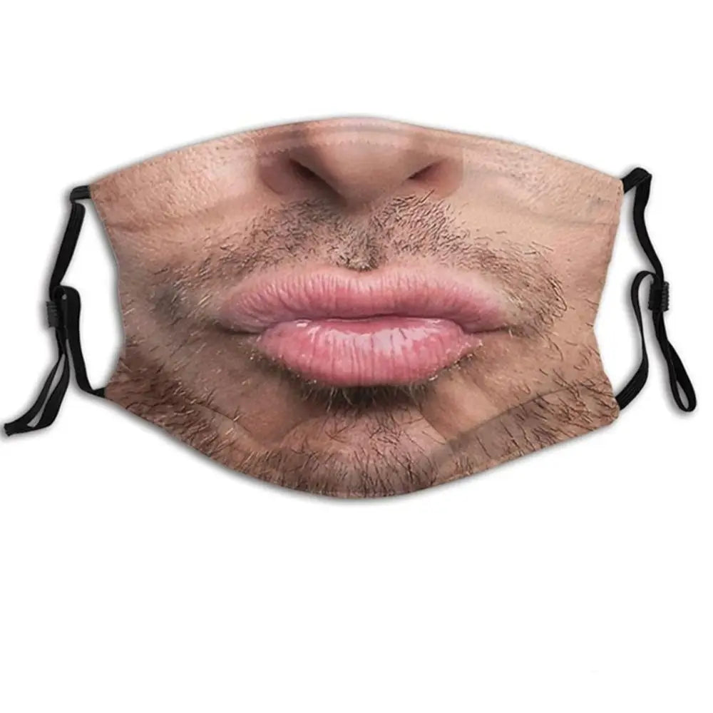 Facial Expression 3D Three-dimensional Mask Personality Breathable Funny Printed Mask Creative Printed Party Cosplay Mask Warmer