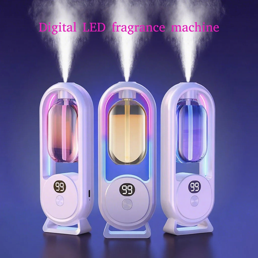 Digital Aromatherapy Diffuser with Mood Light 1000mAh Auto Spray 5 Modes Timer Humidifier for Sleep Essential Oil Diffuser 50ml
