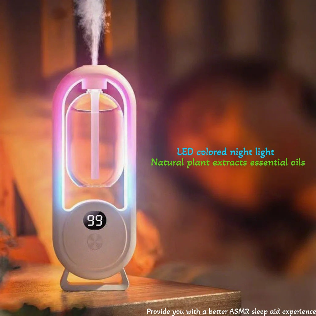 Digital Aromatherapy Diffuser with Mood Light 1000mAh Auto Spray 5 Modes Timer Humidifier for Sleep Essential Oil Diffuser 50ml