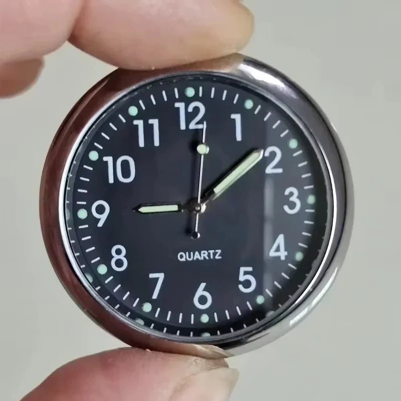 Luminous Car Clock Automobiles Internal Stick-On Watch Mechanics Quartz Clocks Auto Ornament 40mm Mini Digital Clock