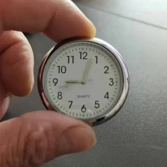Luminous Car Clock Automobiles Internal Stick-On Watch Mechanics Quartz Clocks Auto Ornament 40mm Mini Digital Clock