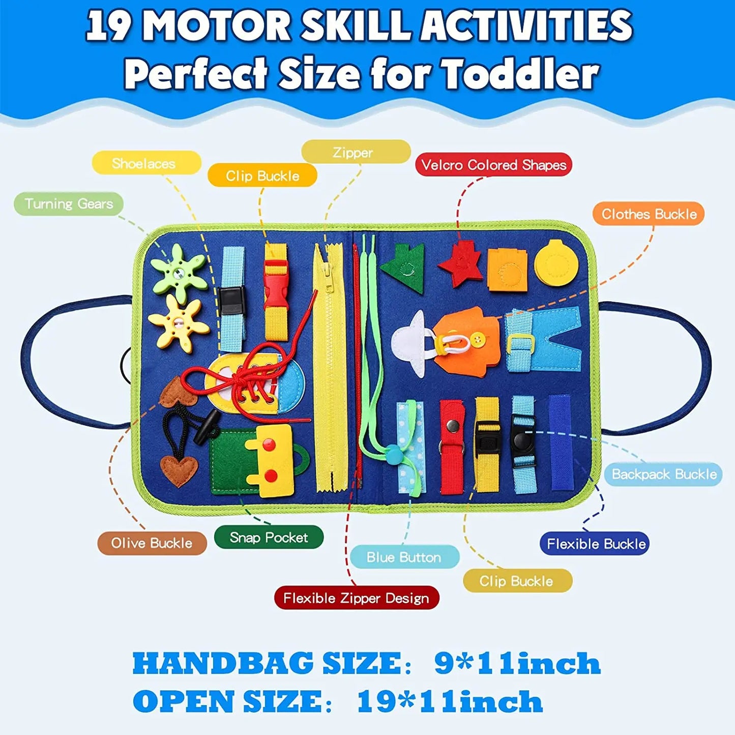 Travel Toys Busy Board – Sensory Activity Learning Board for Toddlers
