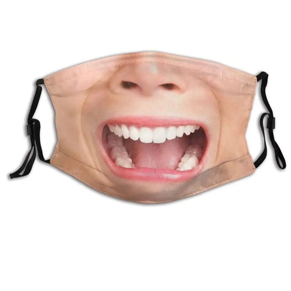 Facial Expression 3D Three-dimensional Mask Personality Breathable Funny Printed Mask Creative Printed Party Cosplay Mask Warmer