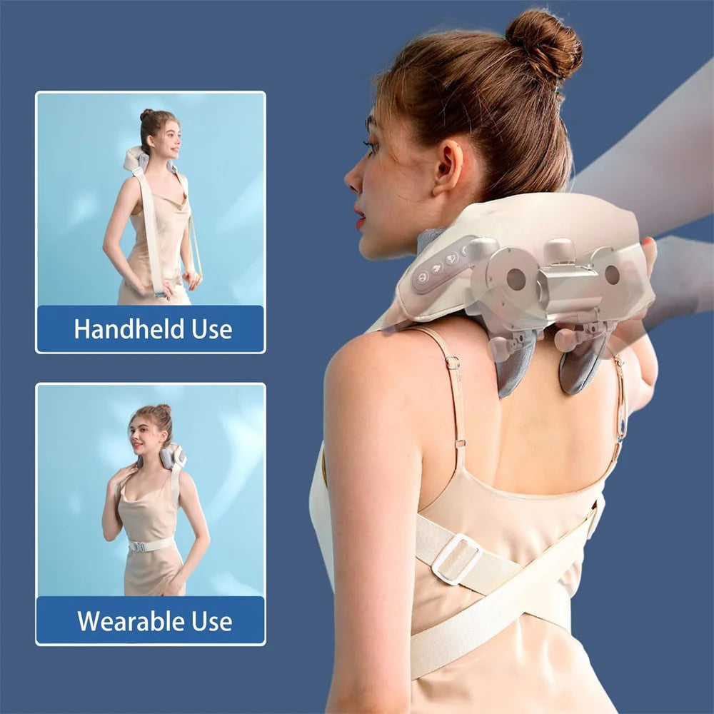 Neck Shoulder Massager Deep Tissue Shiatsu Back Massagers With Kneading Squeeze Muscles Massage Trapezius Muscle Massager