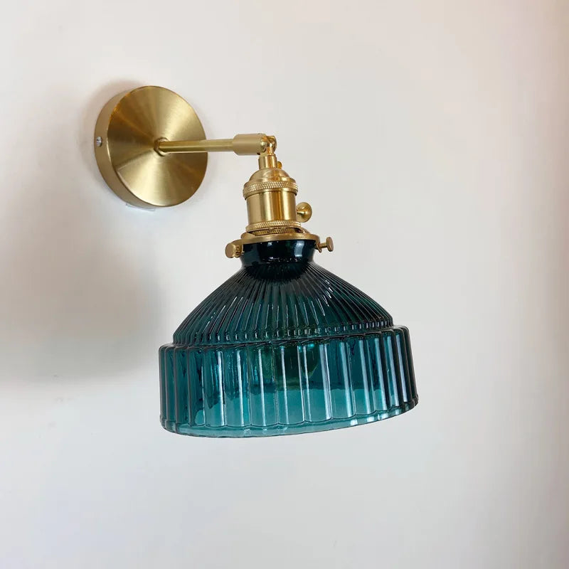 Lighting for Living Room Wall Decor Nordic Personality Green Glass Art Clear Fresh Air Aisle Mirror Headlight Bedroom Headlamp
