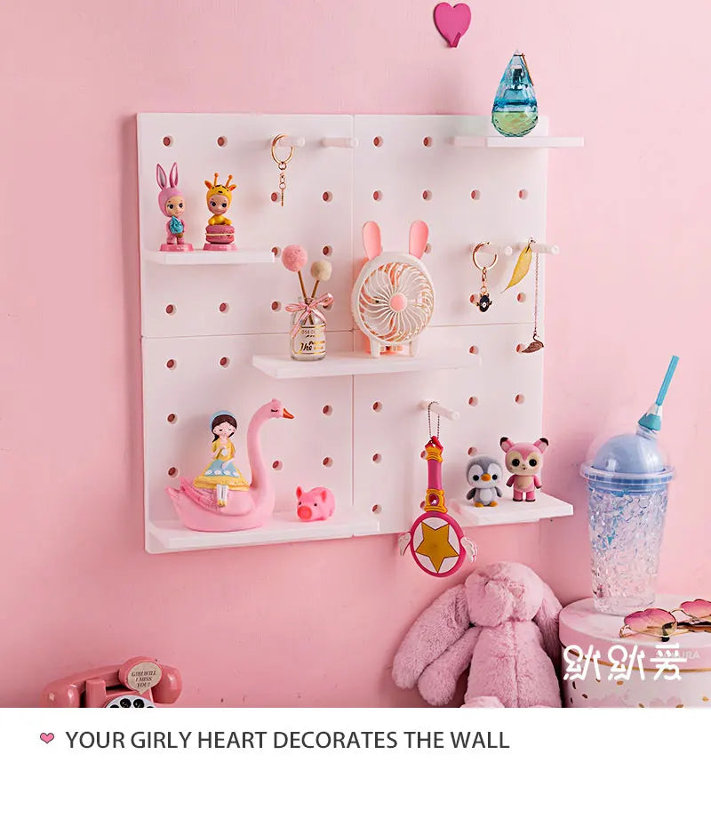 Home Decor Wall Shelves Decoration Hole Board Wall Storage Rack Storage Shelf Kitchen Bedroom Hanging Wall Shelves Wall Decor