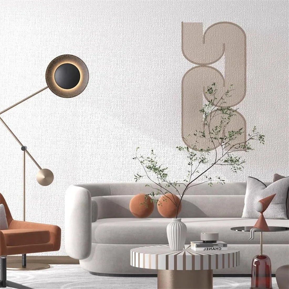 50cmx5m Linen Wallpaper Self-adhesive Waterproof Removable Wallpaper for Bedroom Livingroom Wall Decor