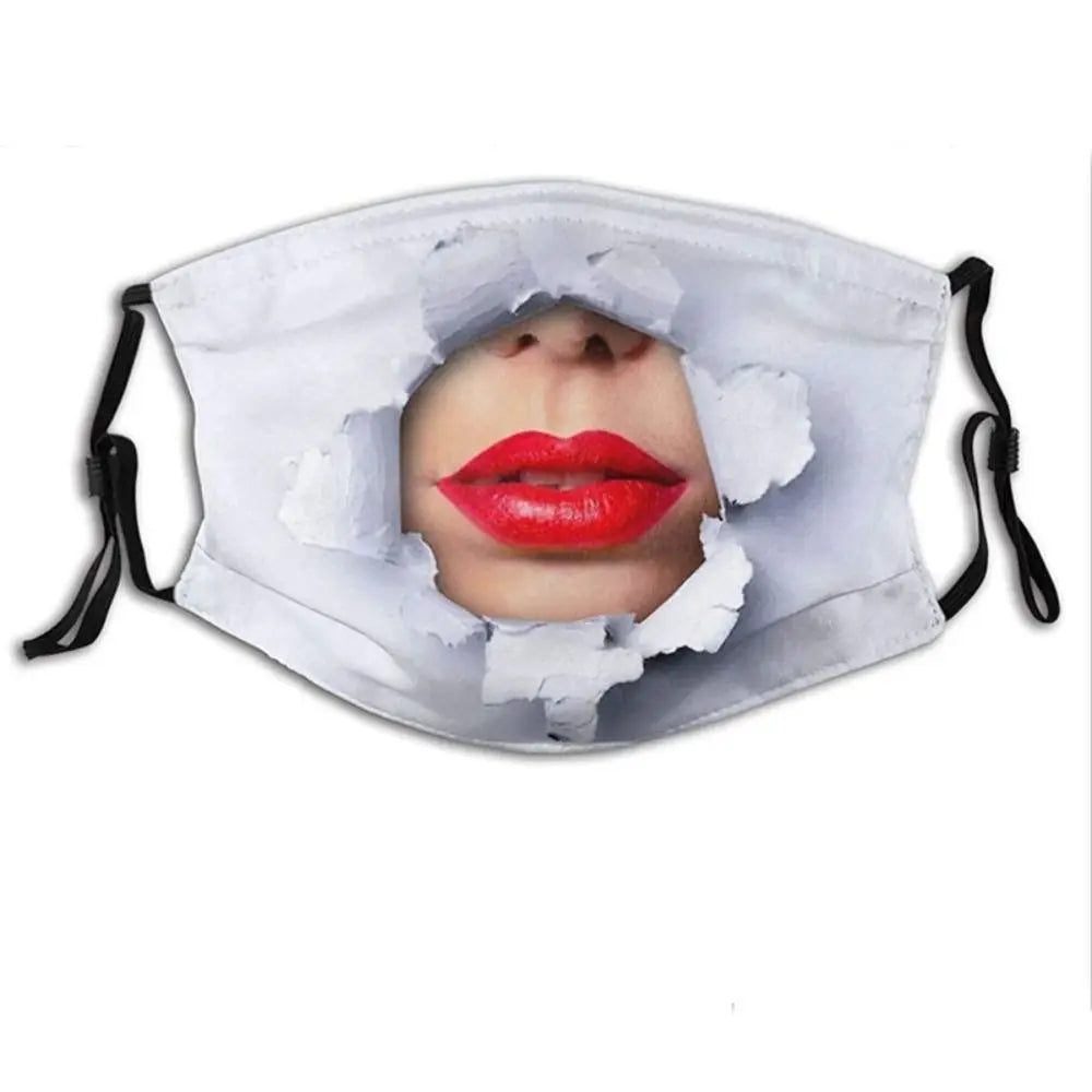 Facial Expression 3D Three-dimensional Mask Personality Breathable Funny Printed Mask Creative Printed Party Cosplay Mask Warmer