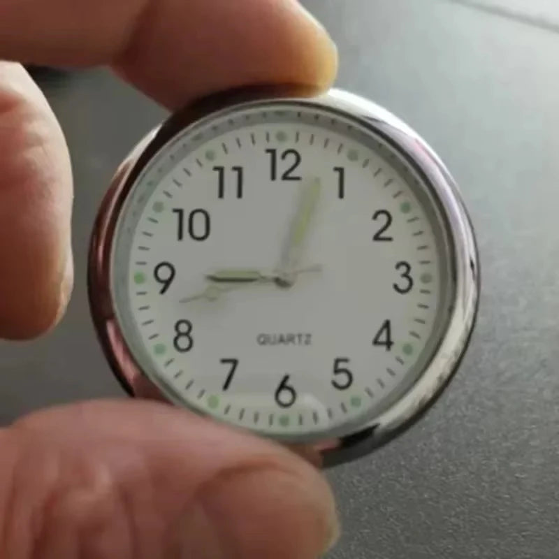 Luminous Car Clock Automobiles Internal Stick-On Watch Mechanics Quartz Clocks Auto Ornament 40mm Mini Digital Clock