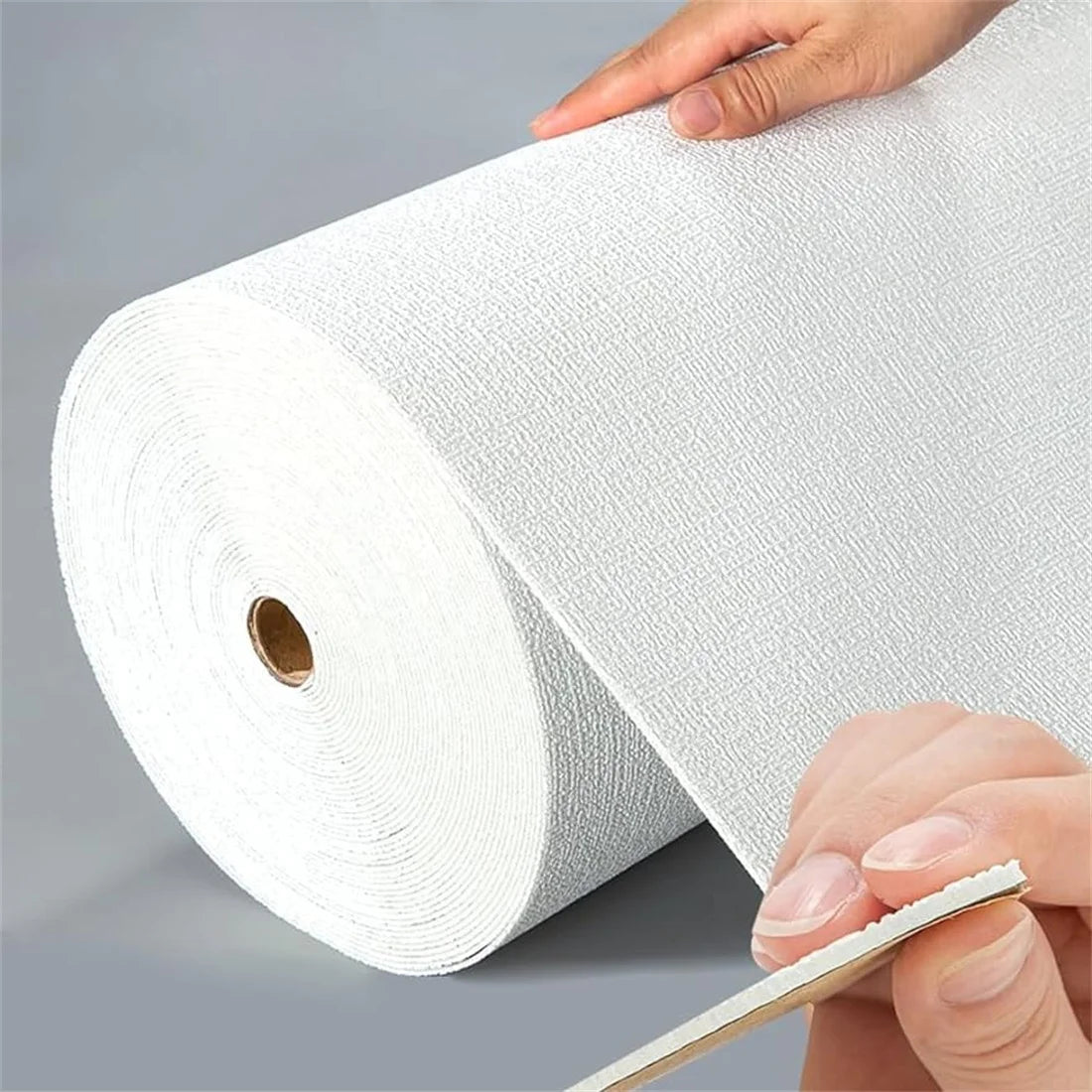 50cmx5m Linen Wallpaper Self-adhesive Waterproof Removable Wallpaper for Bedroom Livingroom Wall Decor