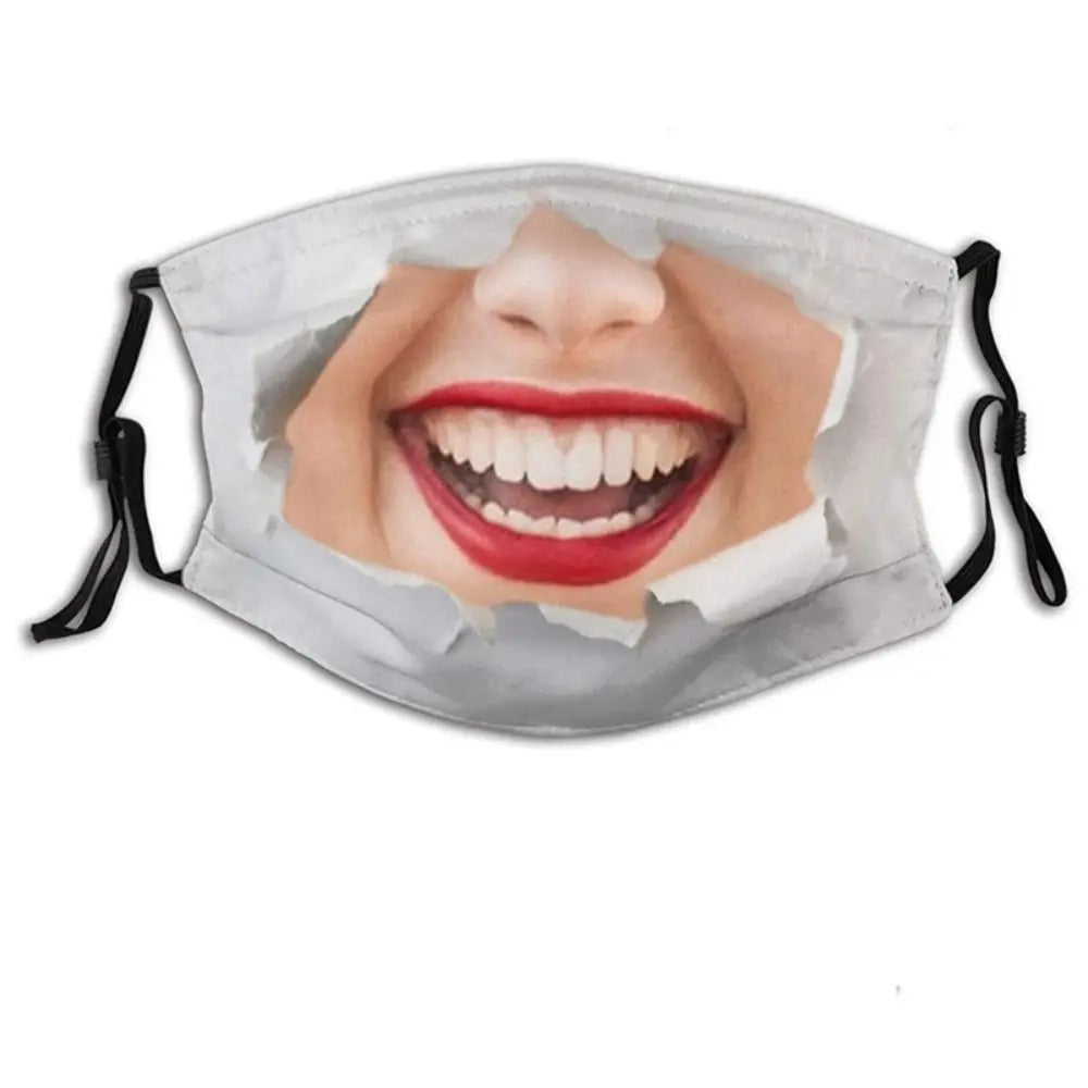 Facial Expression 3D Three-dimensional Mask Personality Breathable Funny Printed Mask Creative Printed Party Cosplay Mask Warmer