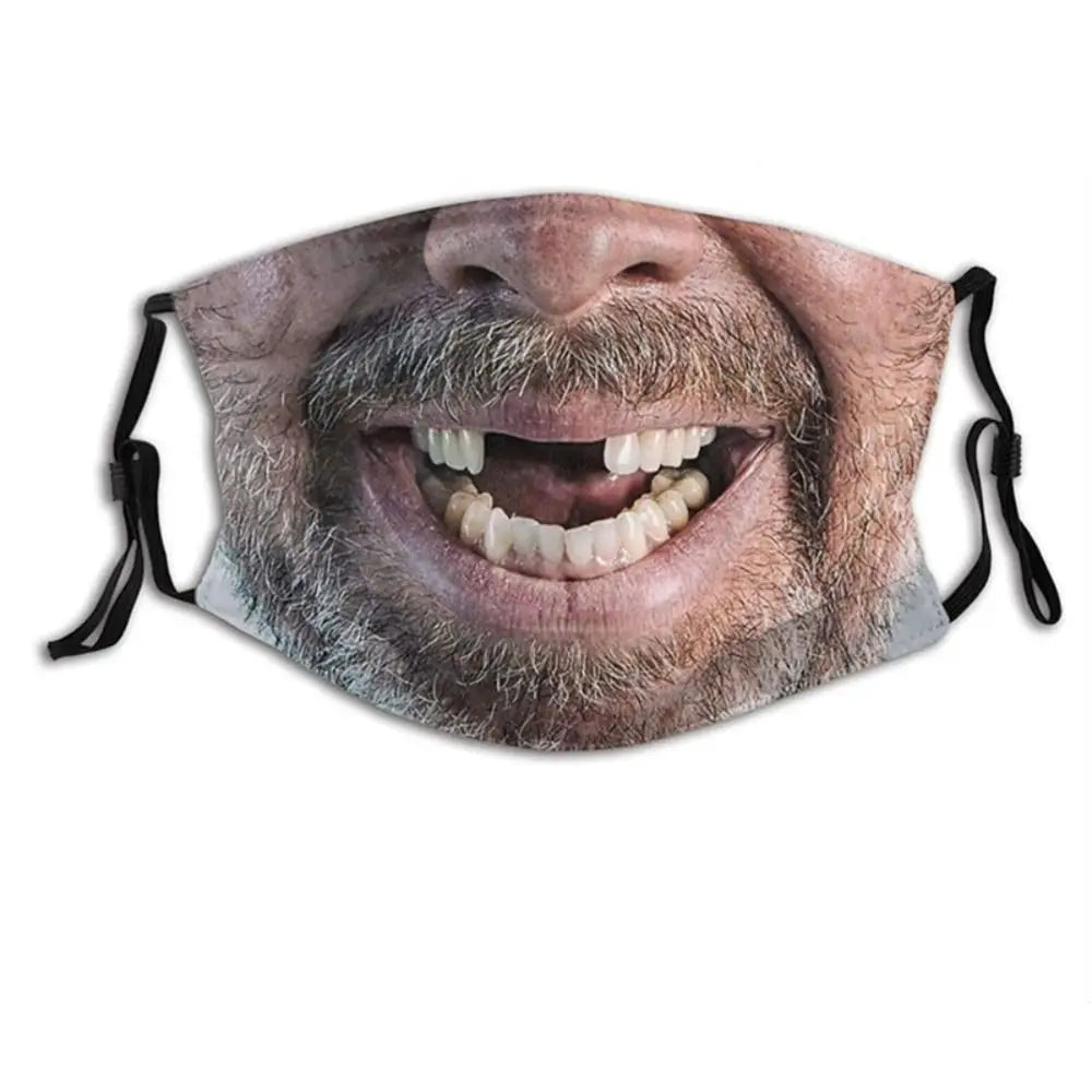 Facial Expression 3D Three-dimensional Mask Personality Breathable Funny Printed Mask Creative Printed Party Cosplay Mask Warmer