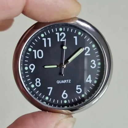 Luminous Car Clock Automobiles Internal Stick-On Watch Mechanics Quartz Clocks Auto Ornament 40mm Mini Digital Clock