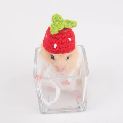 Handmade Knitted Hat for Small Animal, Mini Hand Pet Hat Tiny Hamster Hat for Parrot Snake Cute Chipmunk Guinea Pig Accessories