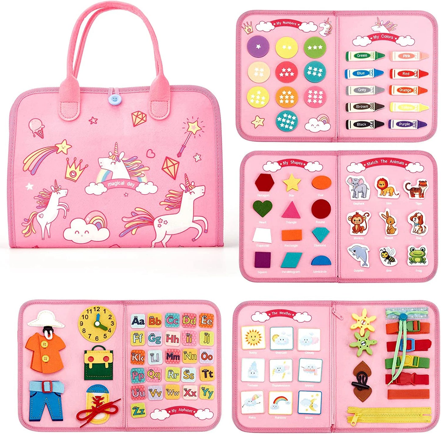 Travel Toys Busy Board – Sensory Activity Learning Board for Toddlers