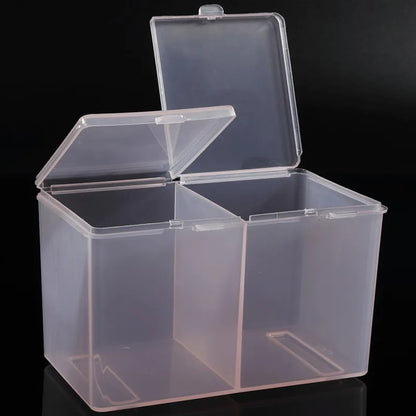 1pc Clear Makeup Storage Box With Lid, 2-grid Dustproof Storage Box For Skincare Makeup And Sundries, Countertop & Vanity Storag