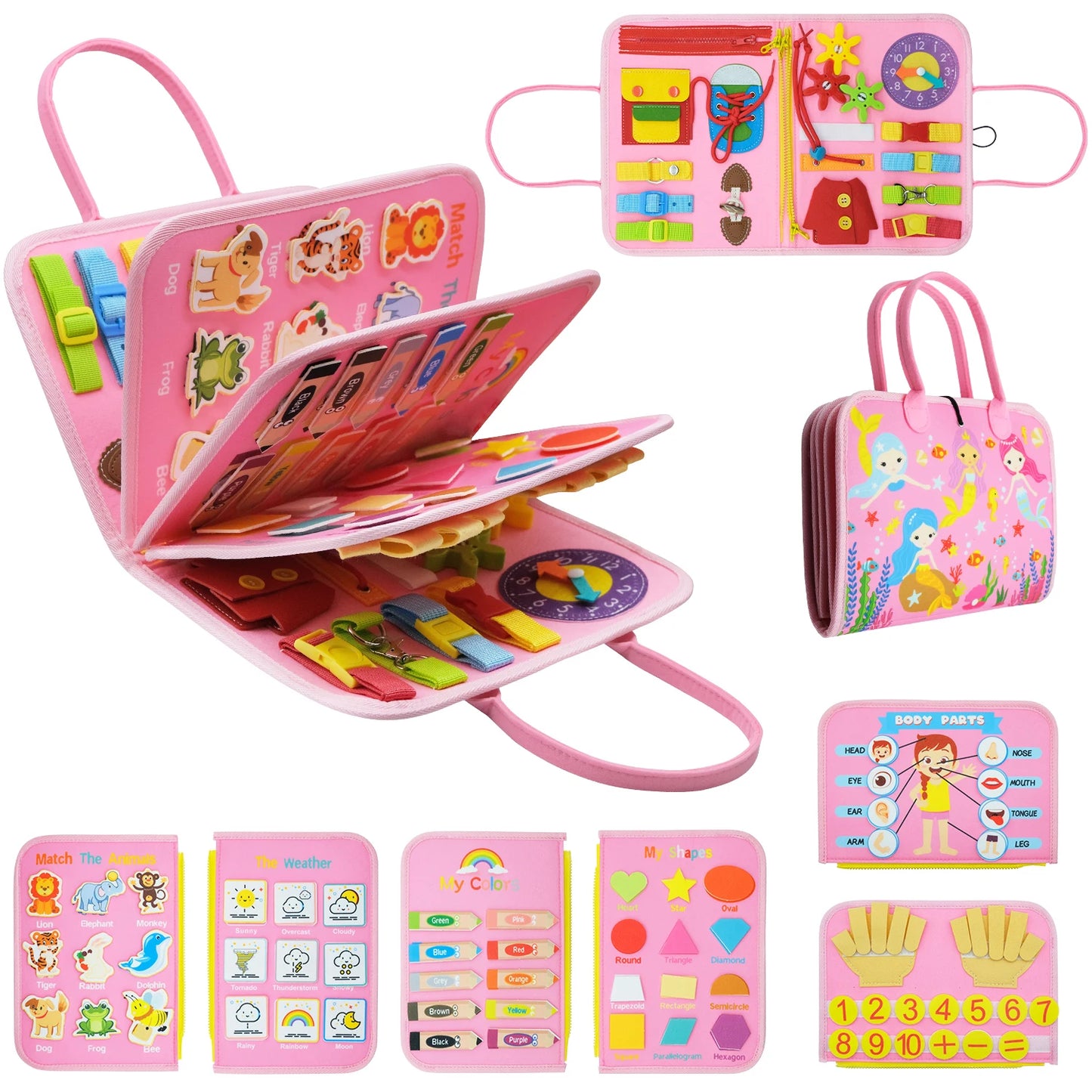 Travel Toys Busy Board – Sensory Activity Learning Board for Toddlers