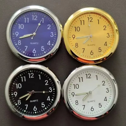 Luminous Car Clock Automobiles Internal Stick-On Watch Mechanics Quartz Clocks Auto Ornament 40mm Mini Digital Clock