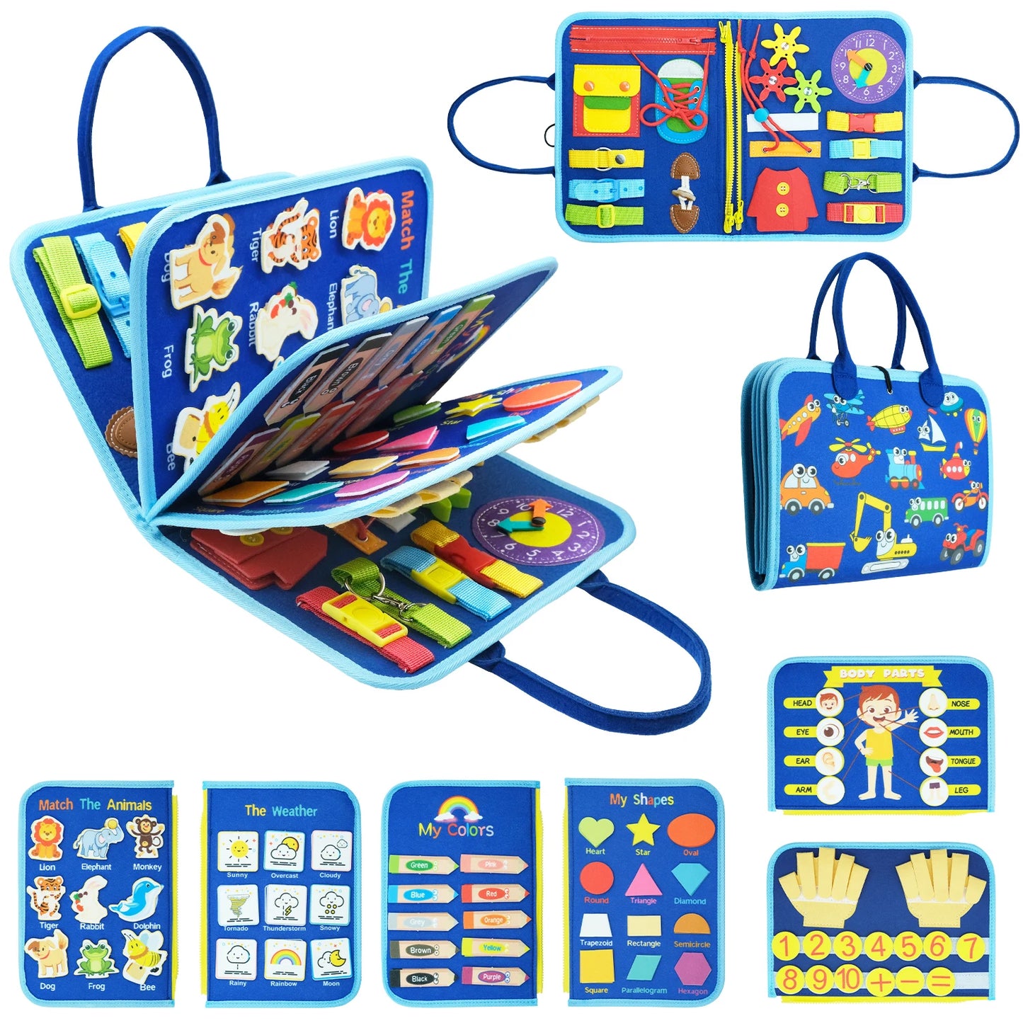 Travel Toys Busy Board – Sensory Activity Learning Board for Toddlers