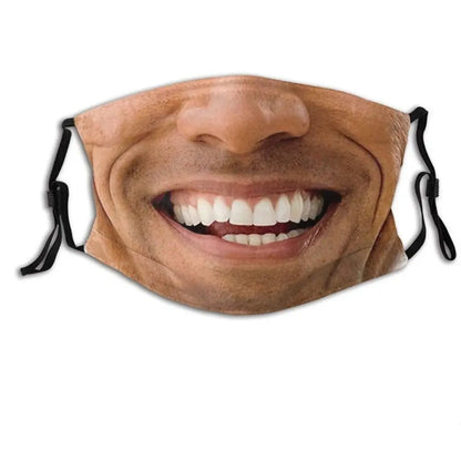 Facial Expression 3D Three-dimensional Mask Personality Breathable Funny Printed Mask Creative Printed Party Cosplay Mask Warmer