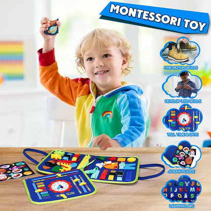 Travel Toys Busy Board – Sensory Activity Learning Board for Toddlers