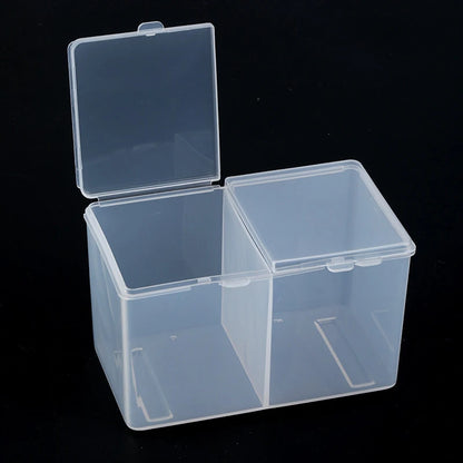 1pc Clear Makeup Storage Box With Lid, 2-grid Dustproof Storage Box For Skincare Makeup And Sundries, Countertop & Vanity Storag