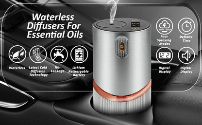 Flavoring Diffuser Car Air Fresheners HD Digital Display Portable Waterless Room Fragrance Diffuser For Home Office Bedroom