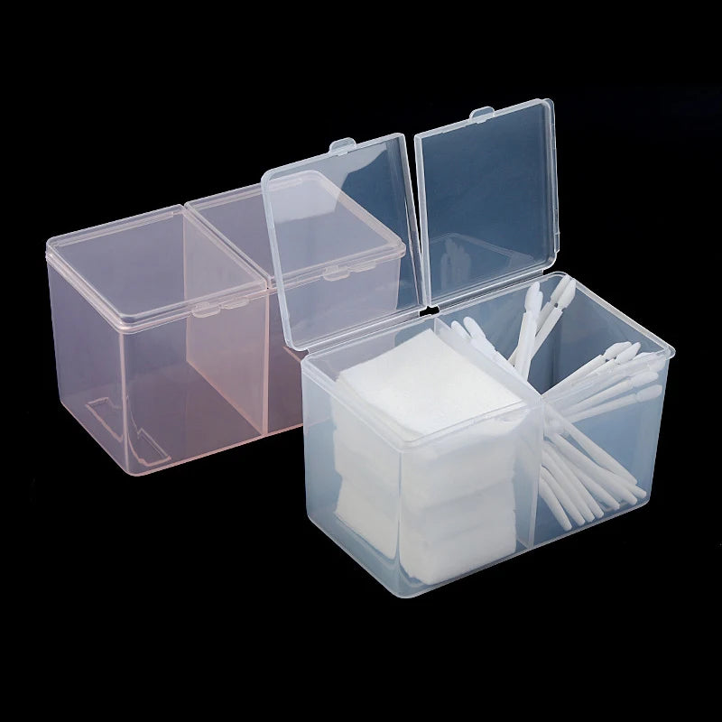 1pc Clear Makeup Storage Box With Lid, 2-grid Dustproof Storage Box For Skincare Makeup And Sundries, Countertop & Vanity Storag