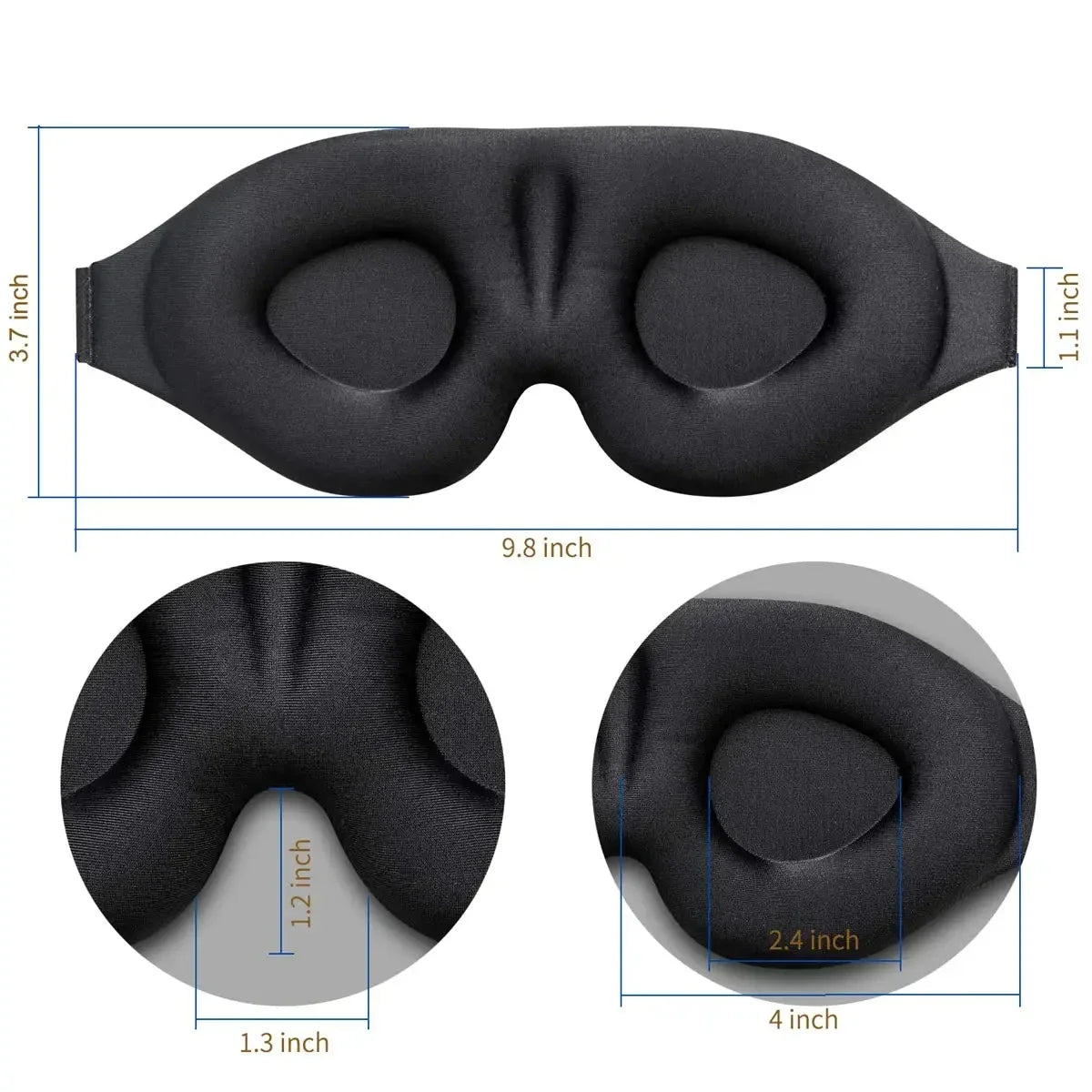 3D Contoured Eye Mask – Light Blocking Sleep Mask for Women & Men