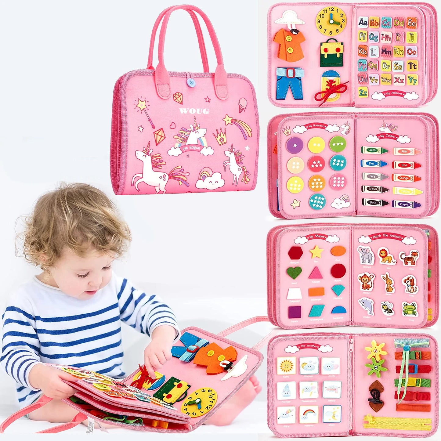 Travel Toys Busy Board – Sensory Activity Learning Board for Toddlers