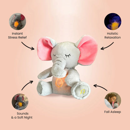 4 Modes Baby Breathing Soothing Elephant Plush Toy