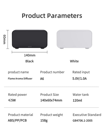 Air Aroma Humidifier Diffuser Essential Oils Humidifiers Mini Flame Automatic Fragrance Diffuser Home Humidifier With LED Light